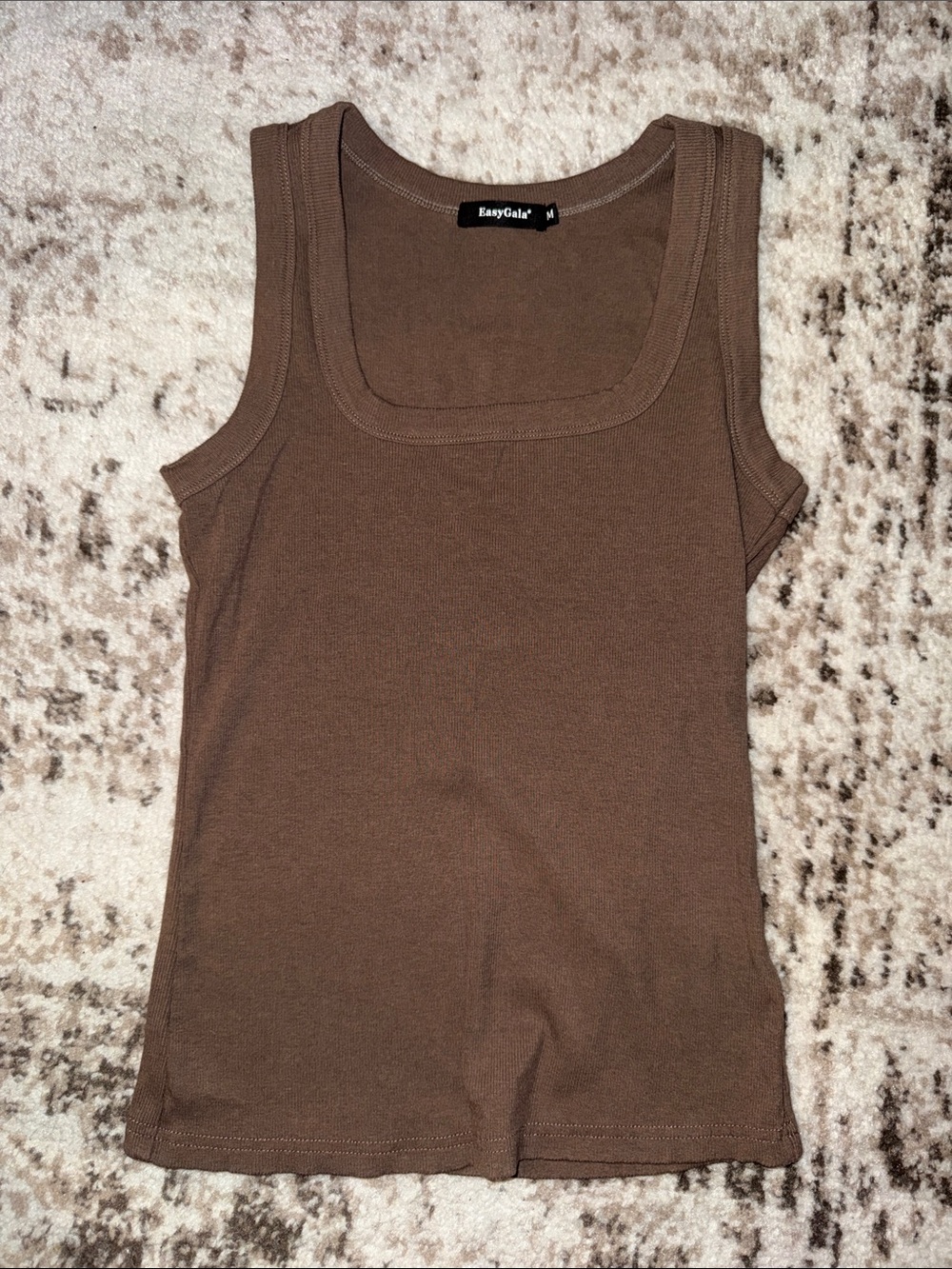 Amazon Brown Square Neck Tank Top